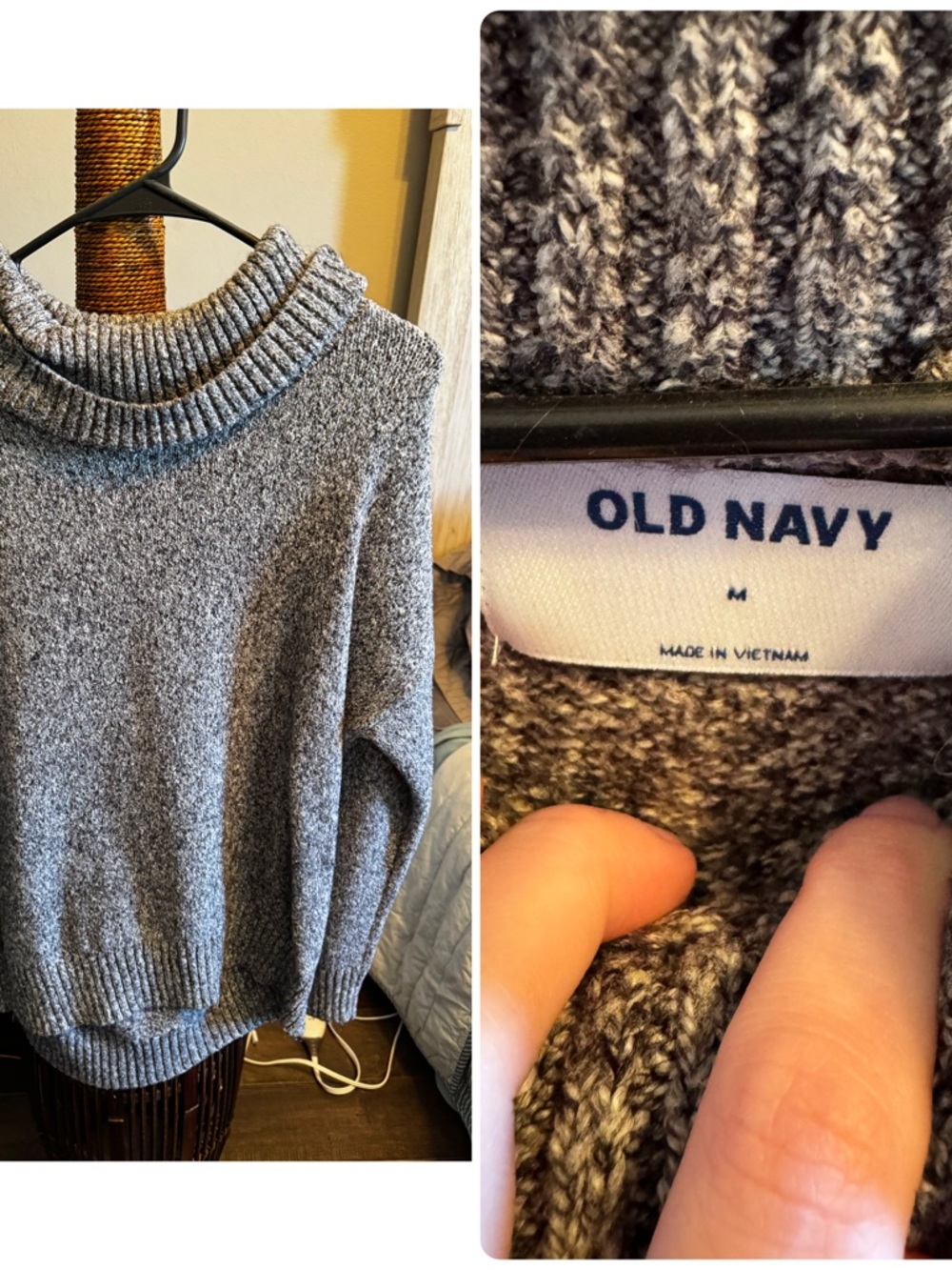Old Navy Heather Gray Ribbed Mock Neck Sweater - Women